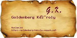 Goldenberg Károly névjegykártya